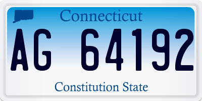 CT license plate AG64192