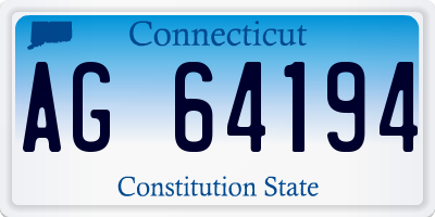 CT license plate AG64194