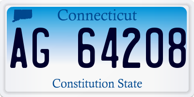 CT license plate AG64208