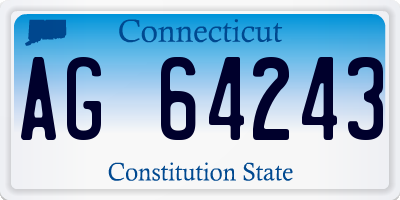 CT license plate AG64243