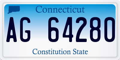CT license plate AG64280