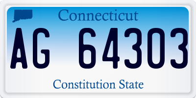 CT license plate AG64303