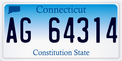 CT license plate AG64314