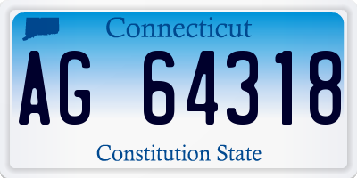 CT license plate AG64318