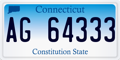 CT license plate AG64333