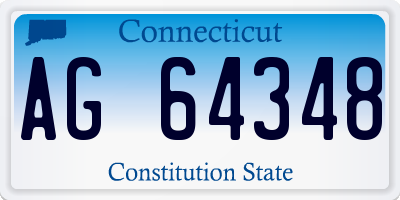 CT license plate AG64348