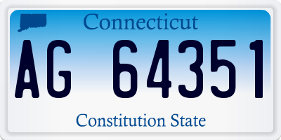 CT license plate AG64351