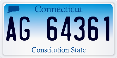 CT license plate AG64361