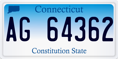 CT license plate AG64362