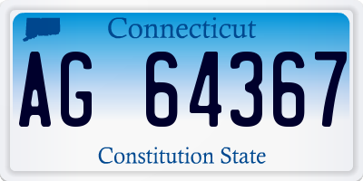 CT license plate AG64367