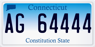 CT license plate AG64444