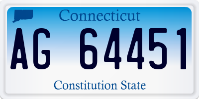 CT license plate AG64451