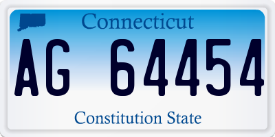 CT license plate AG64454