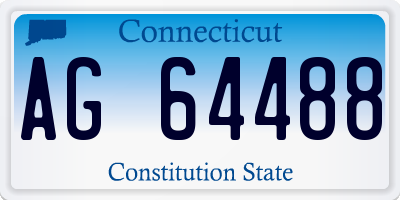 CT license plate AG64488
