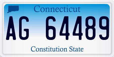 CT license plate AG64489