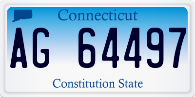 CT license plate AG64497