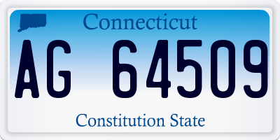 CT license plate AG64509