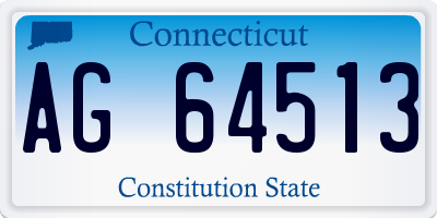 CT license plate AG64513