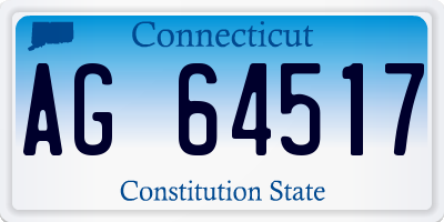 CT license plate AG64517