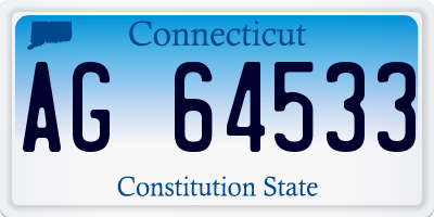 CT license plate AG64533