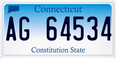 CT license plate AG64534