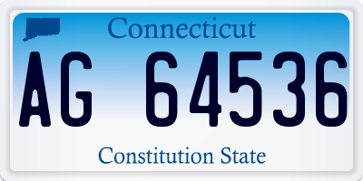 CT license plate AG64536