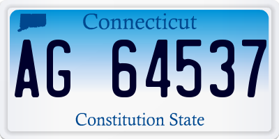 CT license plate AG64537