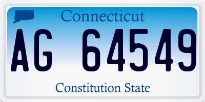 CT license plate AG64549