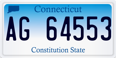 CT license plate AG64553