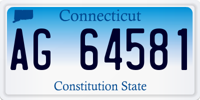CT license plate AG64581