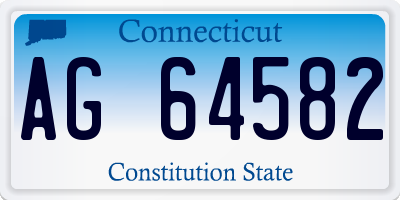 CT license plate AG64582