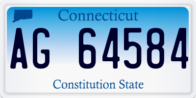 CT license plate AG64584