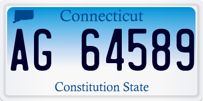 CT license plate AG64589