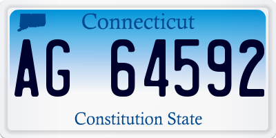 CT license plate AG64592