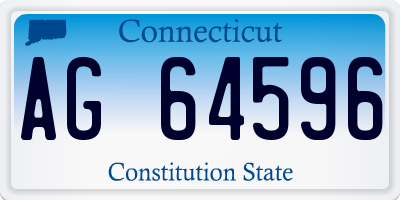 CT license plate AG64596