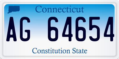 CT license plate AG64654