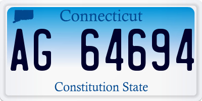 CT license plate AG64694