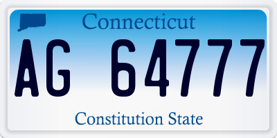 CT license plate AG64777