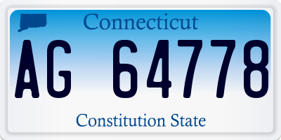 CT license plate AG64778