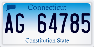 CT license plate AG64785