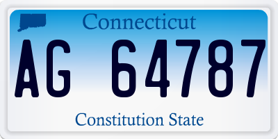 CT license plate AG64787