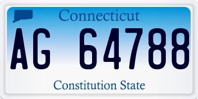CT license plate AG64788