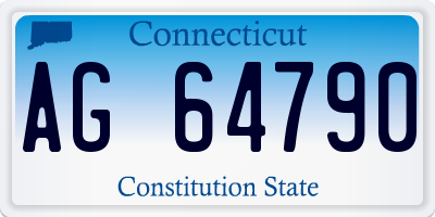 CT license plate AG64790