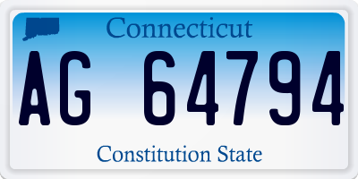 CT license plate AG64794