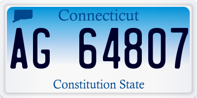CT license plate AG64807