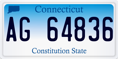 CT license plate AG64836