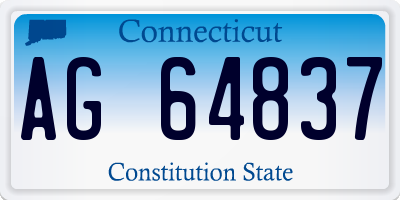 CT license plate AG64837