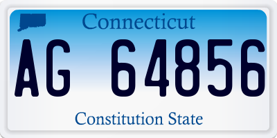 CT license plate AG64856