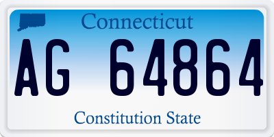 CT license plate AG64864