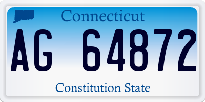 CT license plate AG64872